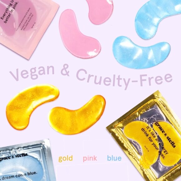 ➡️ 2/$25⬅️ Grace & Stella—Pink & Gold & Blue—Combo Set Eye Masks—6 Pairs *New* - Picture 11 of 11